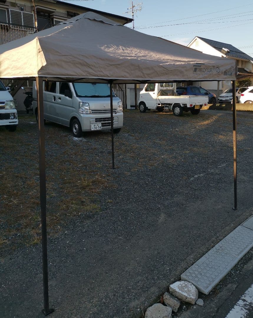 FIELDOR ベージュ タープ 2.5m x 2.5m スチール製