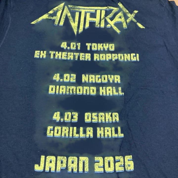 ANTHRAX★アンスラックス★2026年日本公演限定ＴシャツＡ★Lサイズ完売品