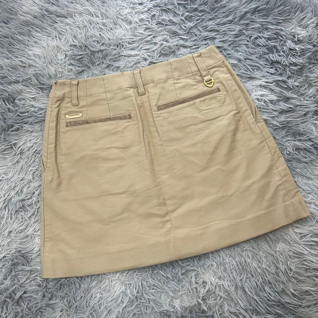 新品　セントアンドリュース　スカート　プリーツ　ストレッチ　秋冬　ベージュ　M