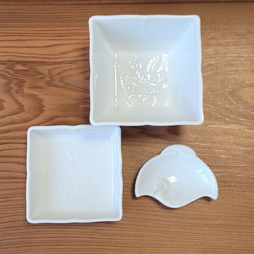 【新品未使用品】　有田焼　白磁　角皿　小鉢　小皿 薬味皿　5客セット