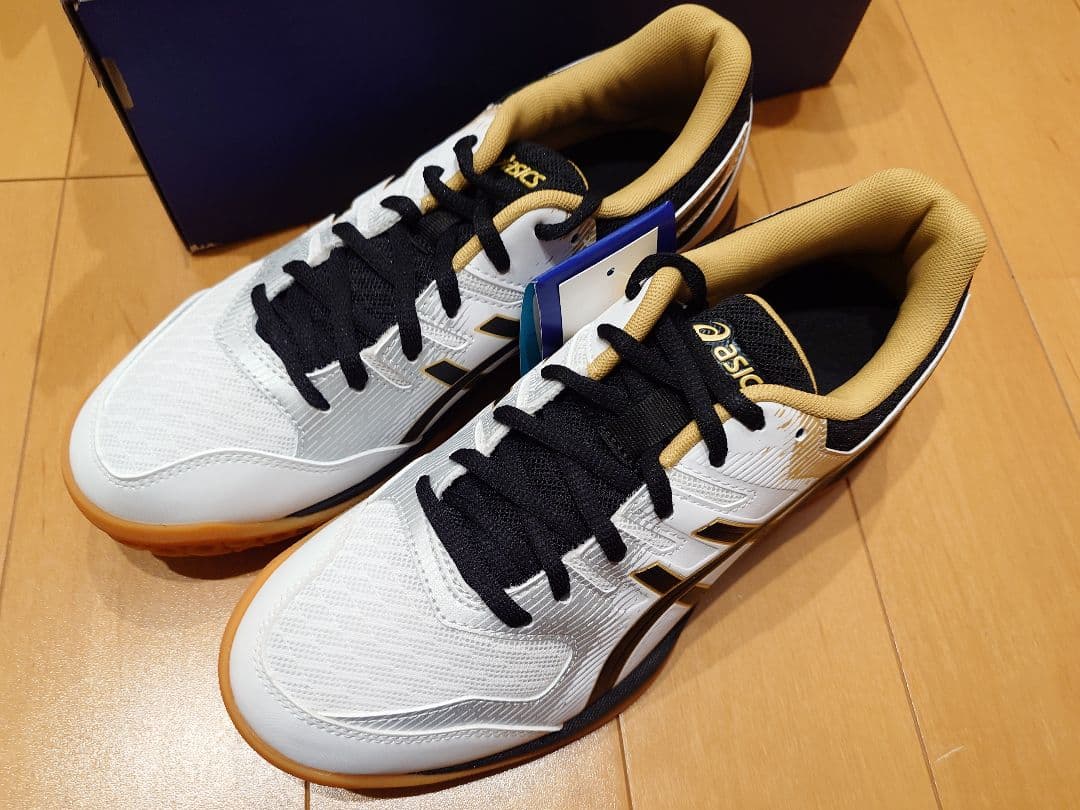 asics バレーボールシューズ ホワイト/ブラック/ゴールド