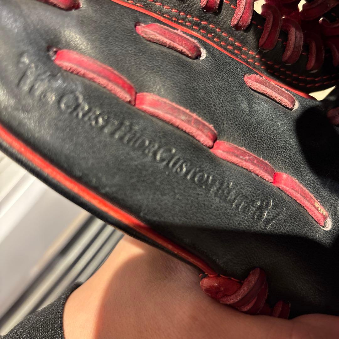 Mizuno 野球グローブ 黒/赤　一般軟式　大人用