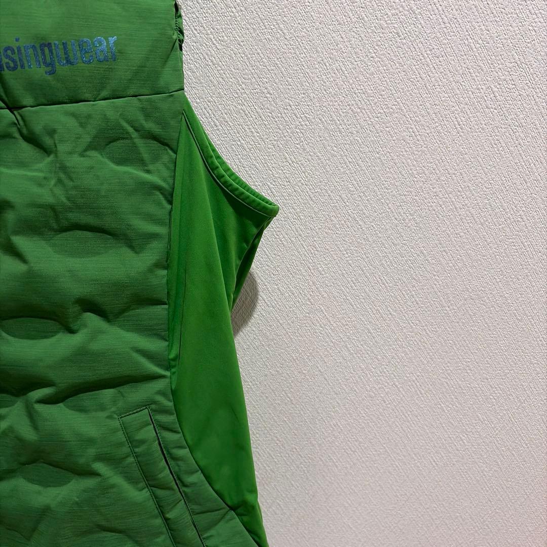 MUNSINGWEAR フード付きレディース　ダウンベスト　Lグリーン