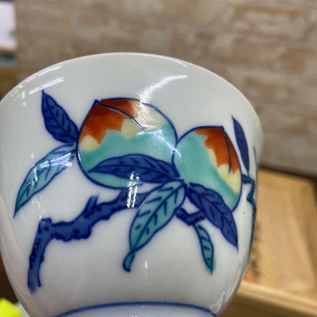 値下げ【長期保管】今泉今右衛門　今右衞門　錦桃絵煎茶碗　茶碗　6P