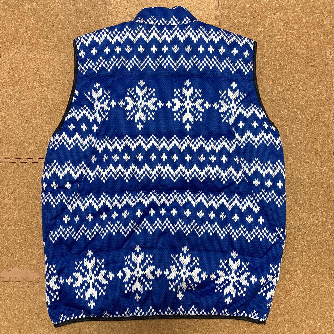 【美品】マンシングウェアmunsingwearダウンベストゴルフ3Lメンズ青