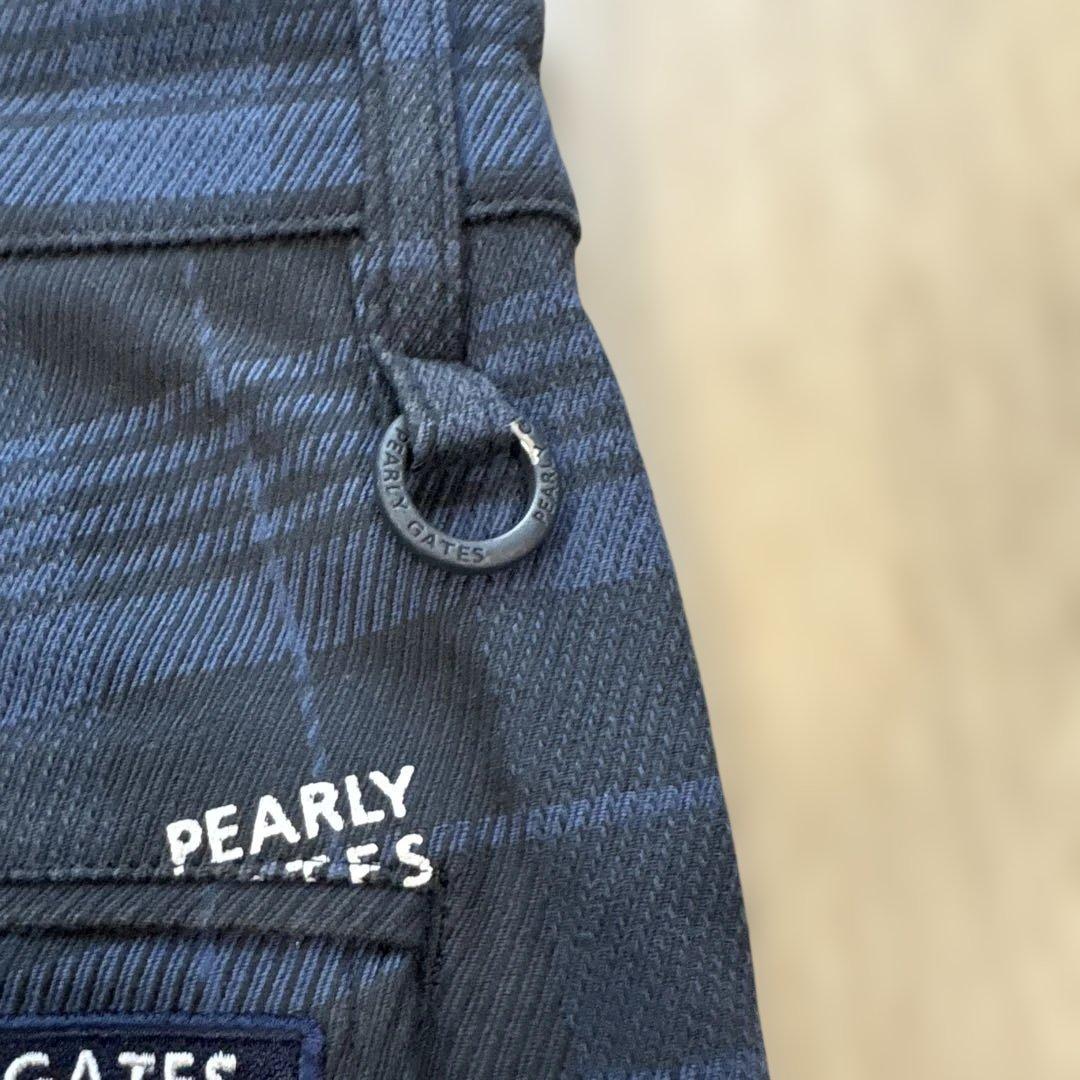 PEARLY GATES チェック柄パンツ ブラック系