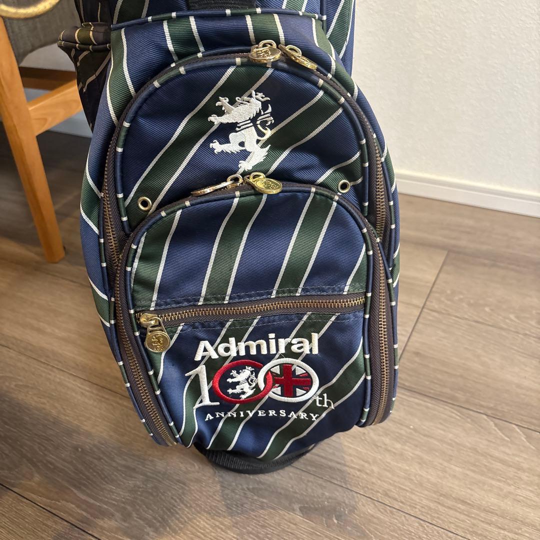 【中古】アドミラル キャディバッグ ネイビー系 ストライプデザイン