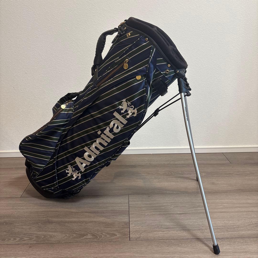 【中古】アドミラル キャディバッグ ネイビー系 ストライプデザイン