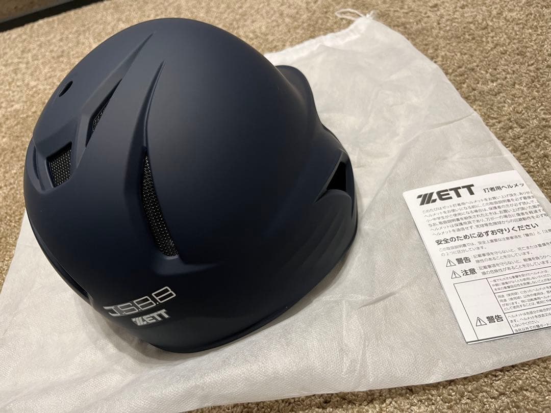 ZETT BHL308 ヘルメット つや消し マット ネイビー Lサイズ 左打者
