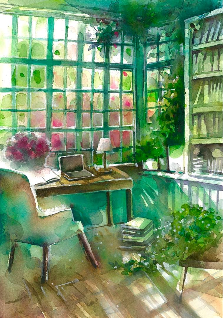 水彩画 原画 照明