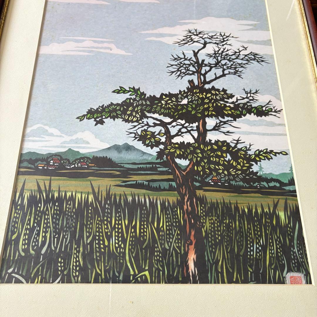 武川秀男「夏近し」切り絵 額装 日本切り絵協会会員 切絵 J
