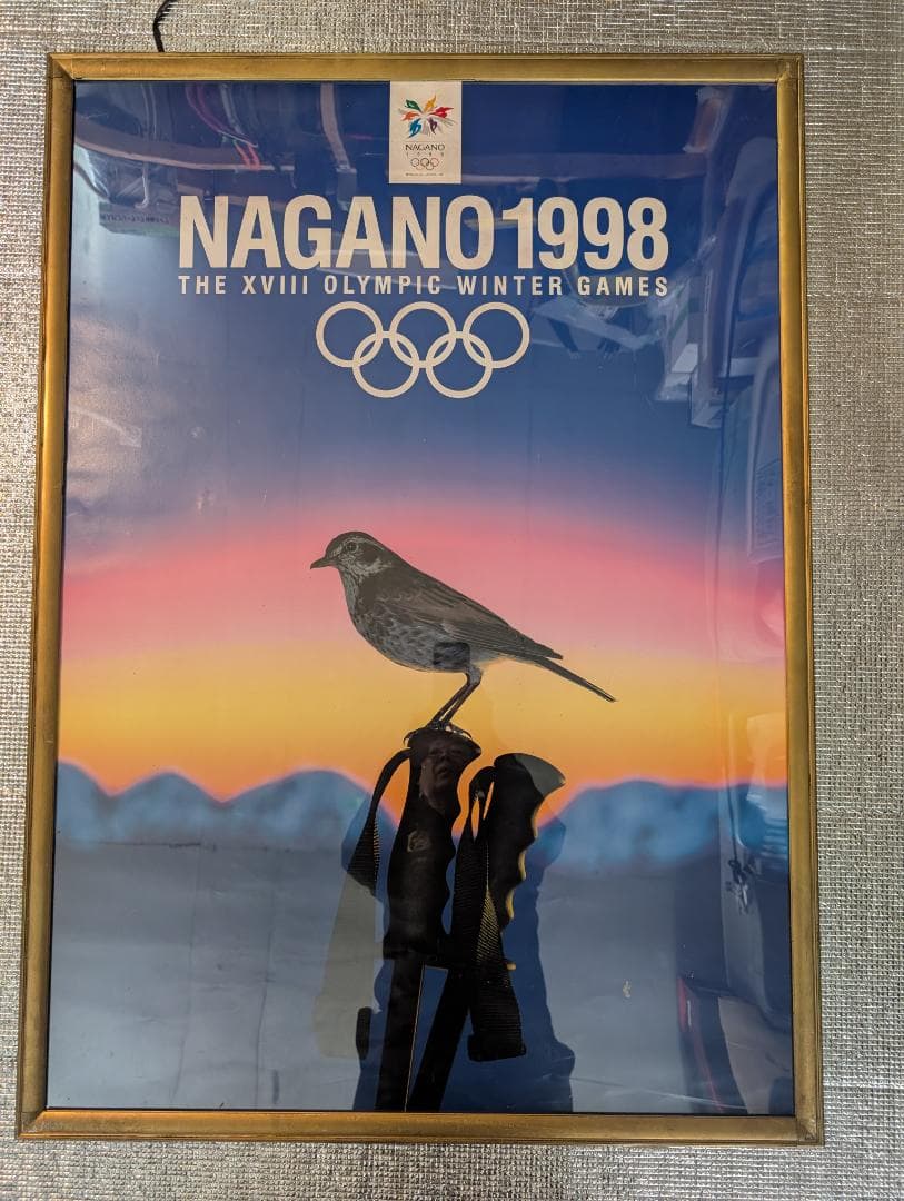 NAGANO 1998 冬季オリンピック ポスター.B1ポップフレーム傷あり付