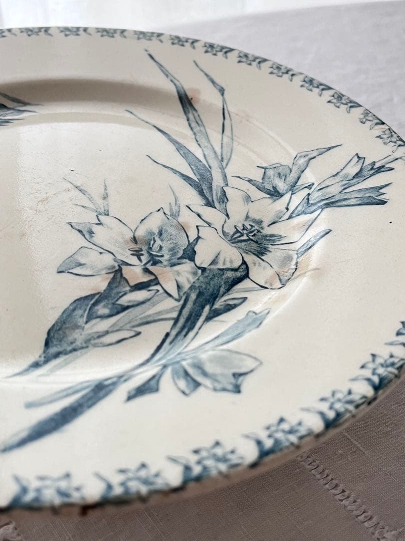 【美品】フランスアンティーク GIEN窯 GLAIEUL コンポート[3870]