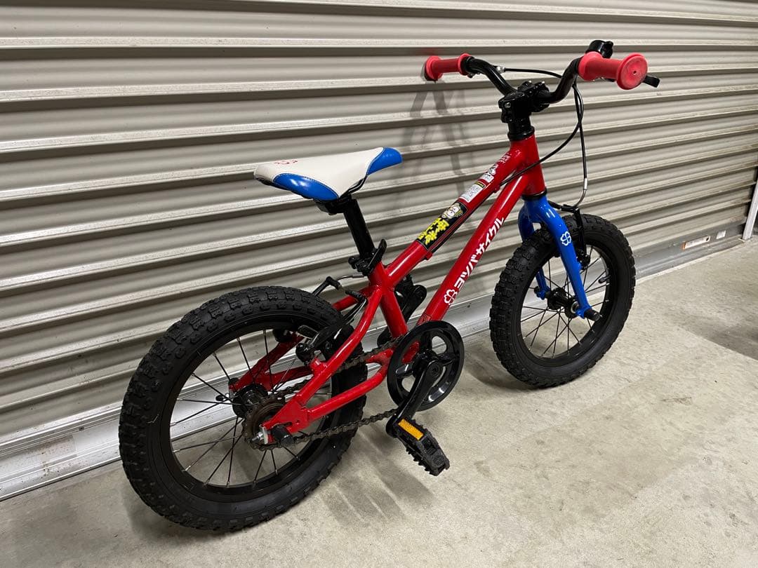 【Popi】ヨツバサイクル　14インチ レッド/ブルー