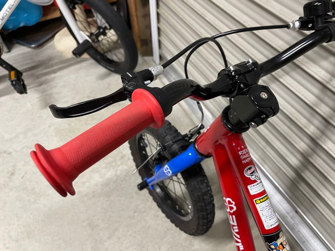 【Popi】ヨツバサイクル　14インチ レッド/ブルー