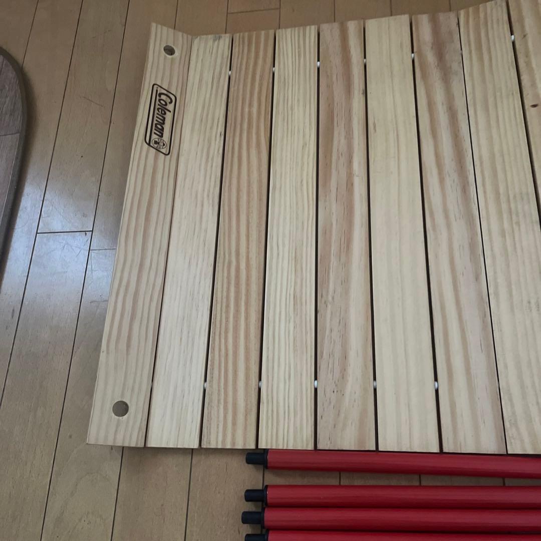 コールマン　アウトドアワゴンウッドロールテーブル　Coleman
