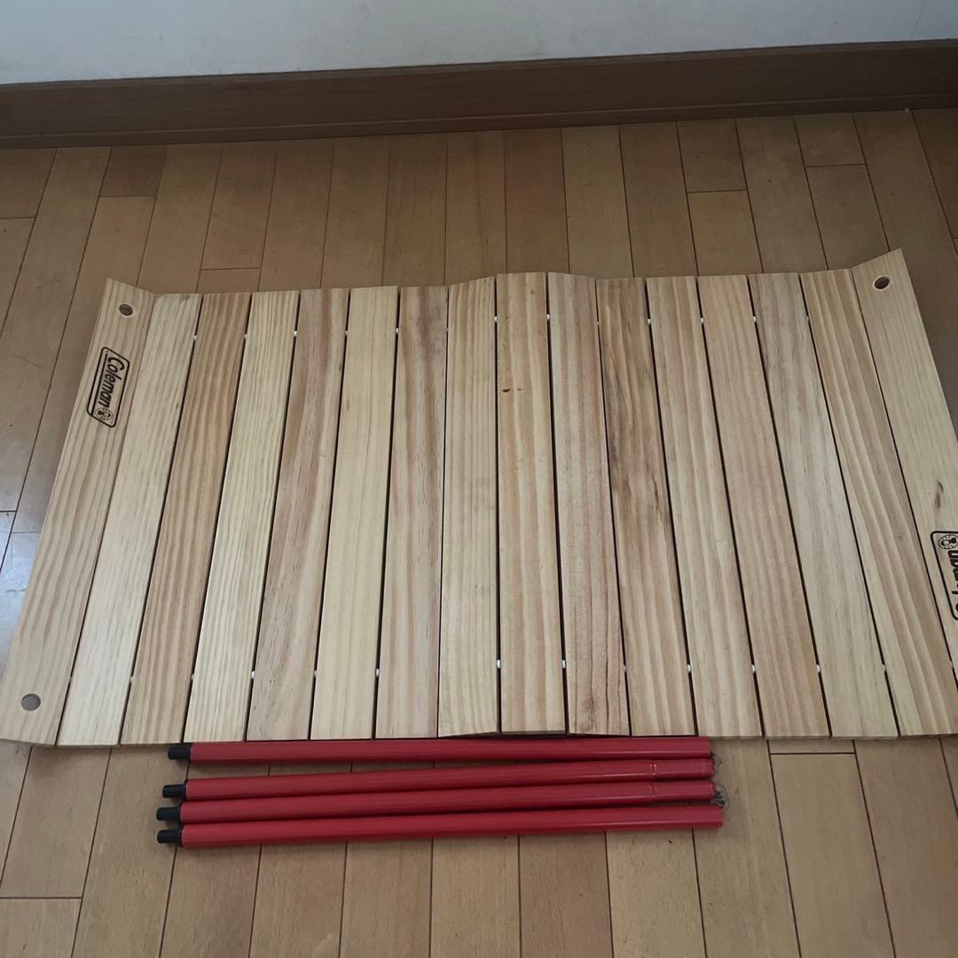 コールマン　アウトドアワゴンウッドロールテーブル　Coleman