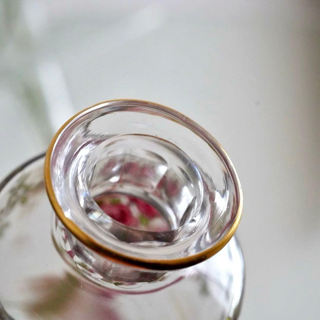 極希少 オールドバカラBACCARAT 香水瓶 M 薔薇エナメル彩 ルビーの指輪