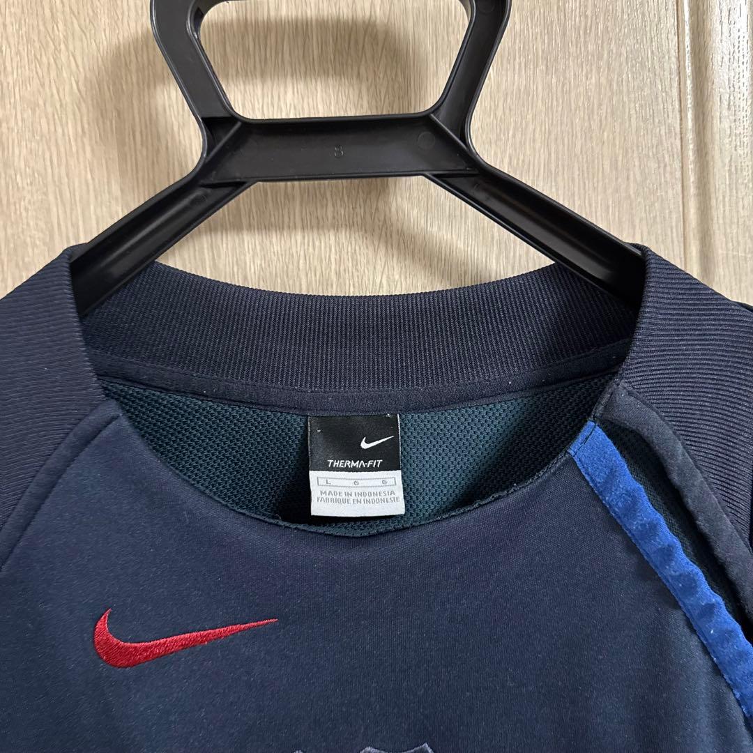 NIKE製 バルセロナ クルーネックトップス Lサイズ/トータル90/ネイビー