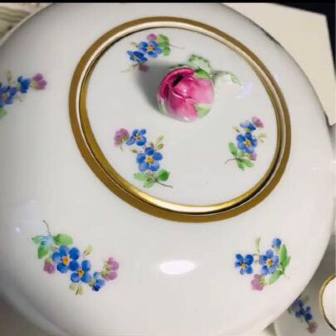 マイセン　忘れな草　小花散らし　ポットセット