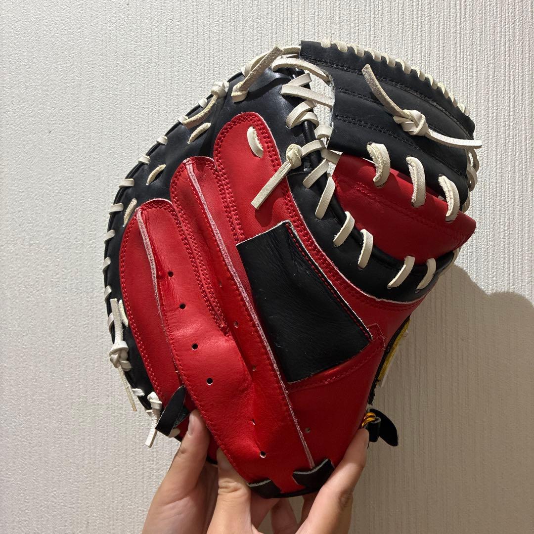 プロフェッショナルモデル 軟式野球グローブ 赤黒