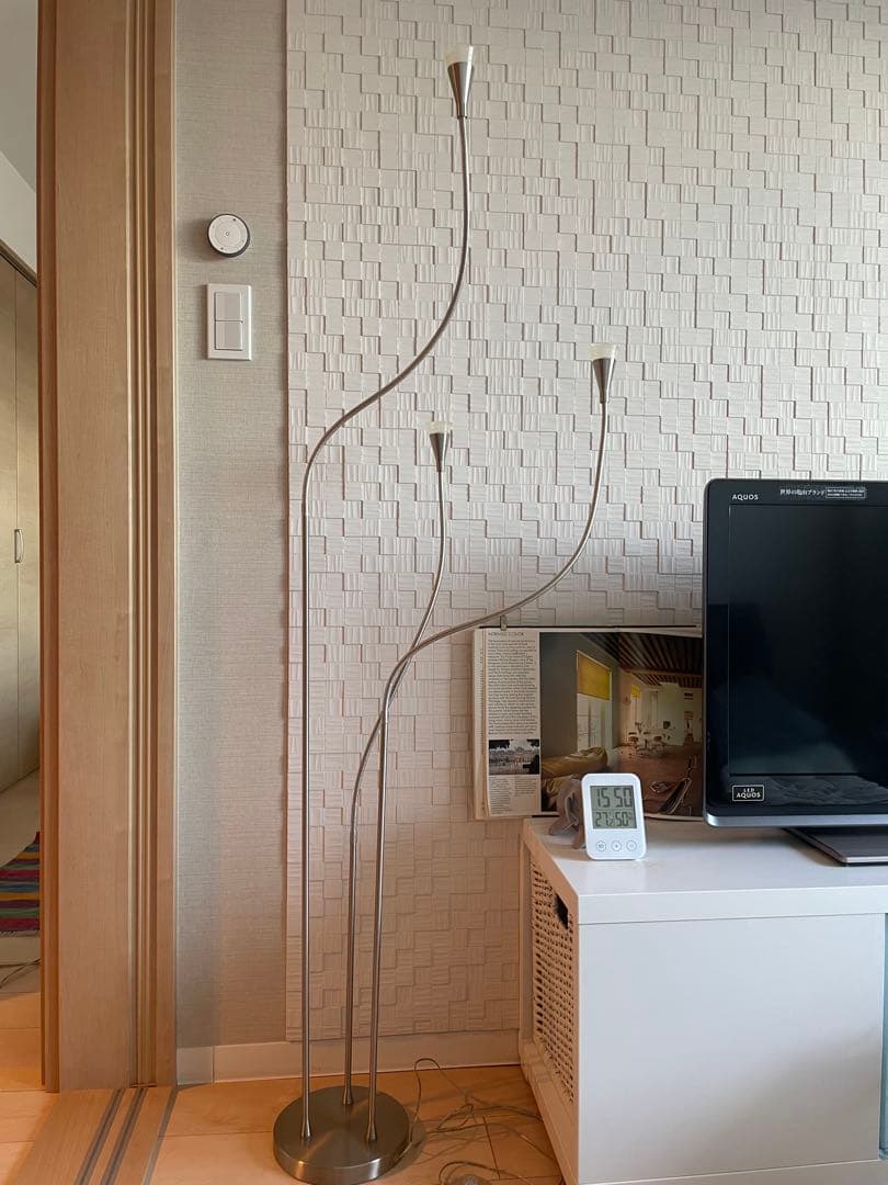 IKEA◆シルバー フロアスタンド 3本アーム LED照明　オールドイケア