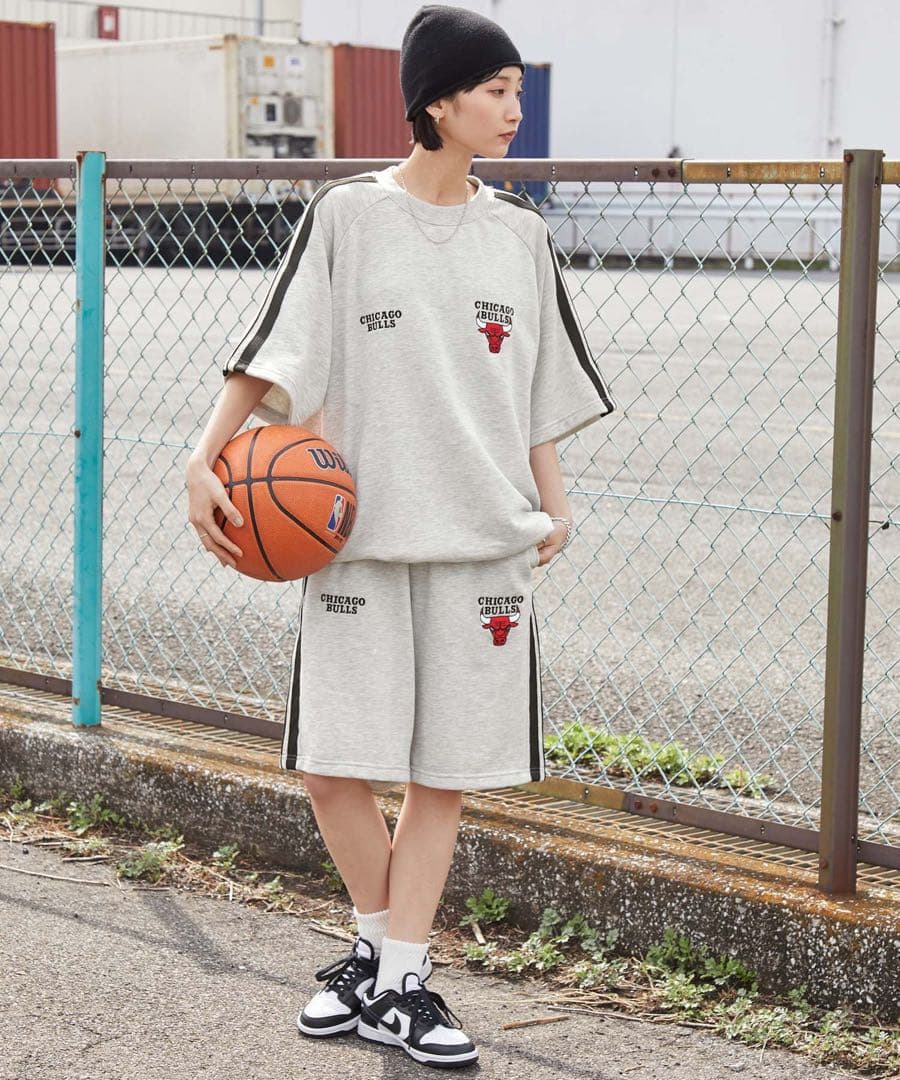 NBAセットアップ ドロスト半袖プルオーバースウェット＆ショートパンツ