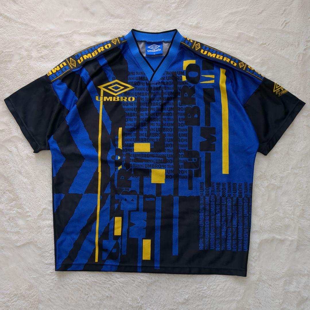 【90s！UK製】vintage UMBRO ゲームシャツ M サッカー 青