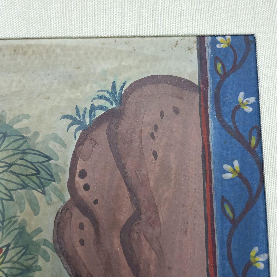 4445）タイの寺院画・宗教画？？？　水彩系の直筆　詳細不明