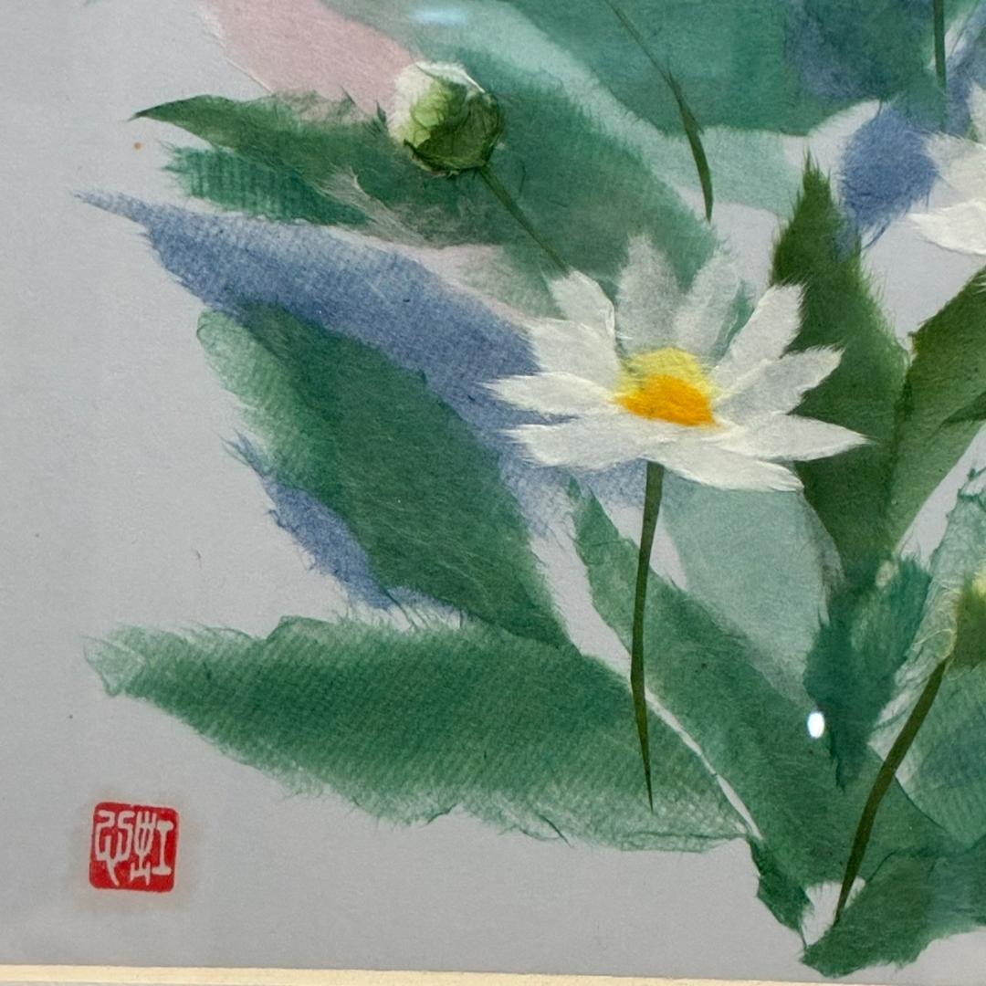 ちぎり絵　野菊　額入り　410×443mm