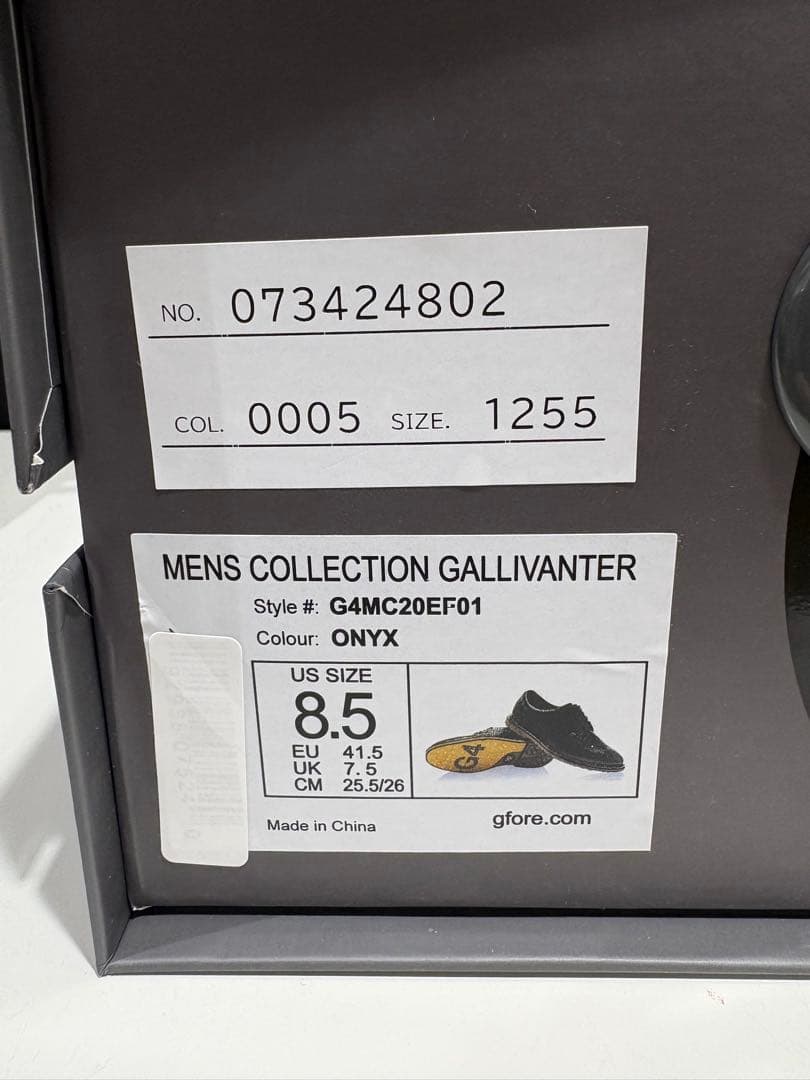 G/FORE スパイクレス本革　黒 ゴルフシューズ 25.5センチ新品箱付