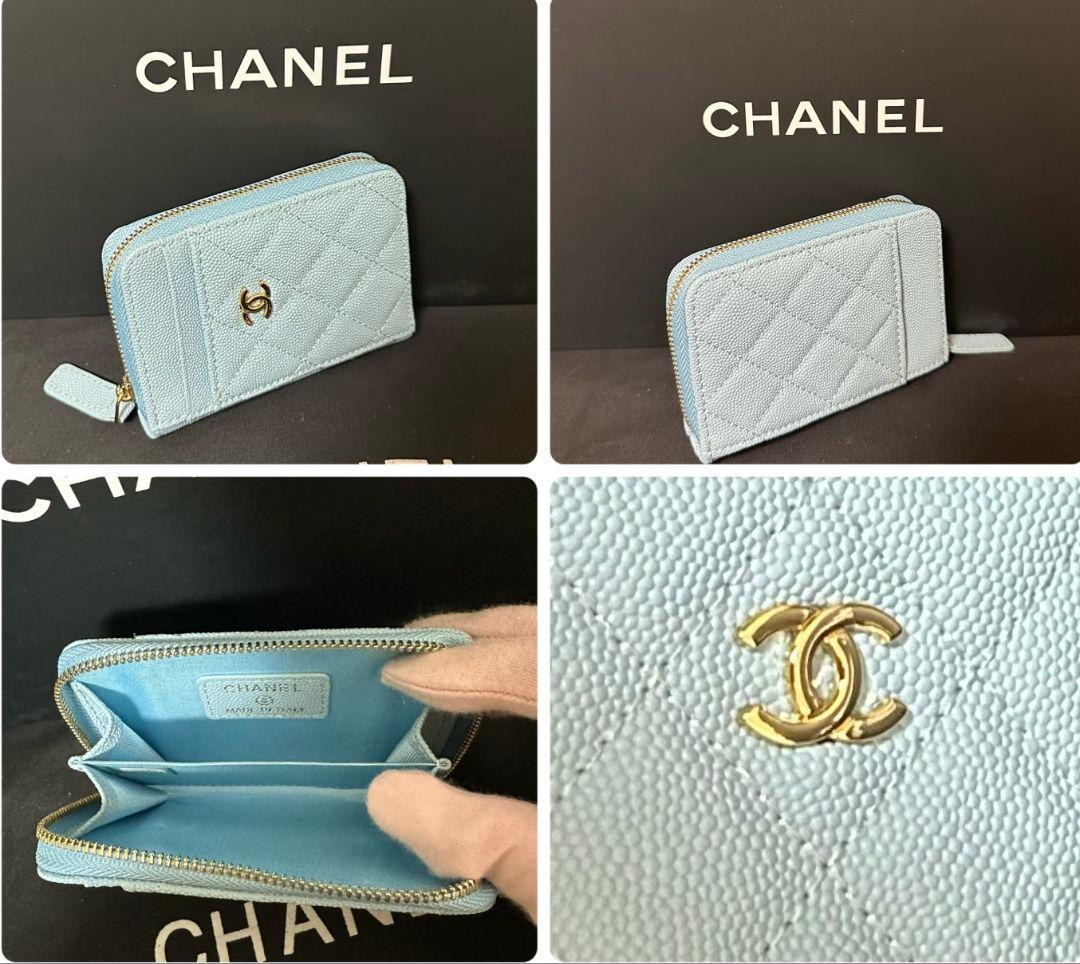 CHANEL ノベルティライトブルーフラグメントケース 財布