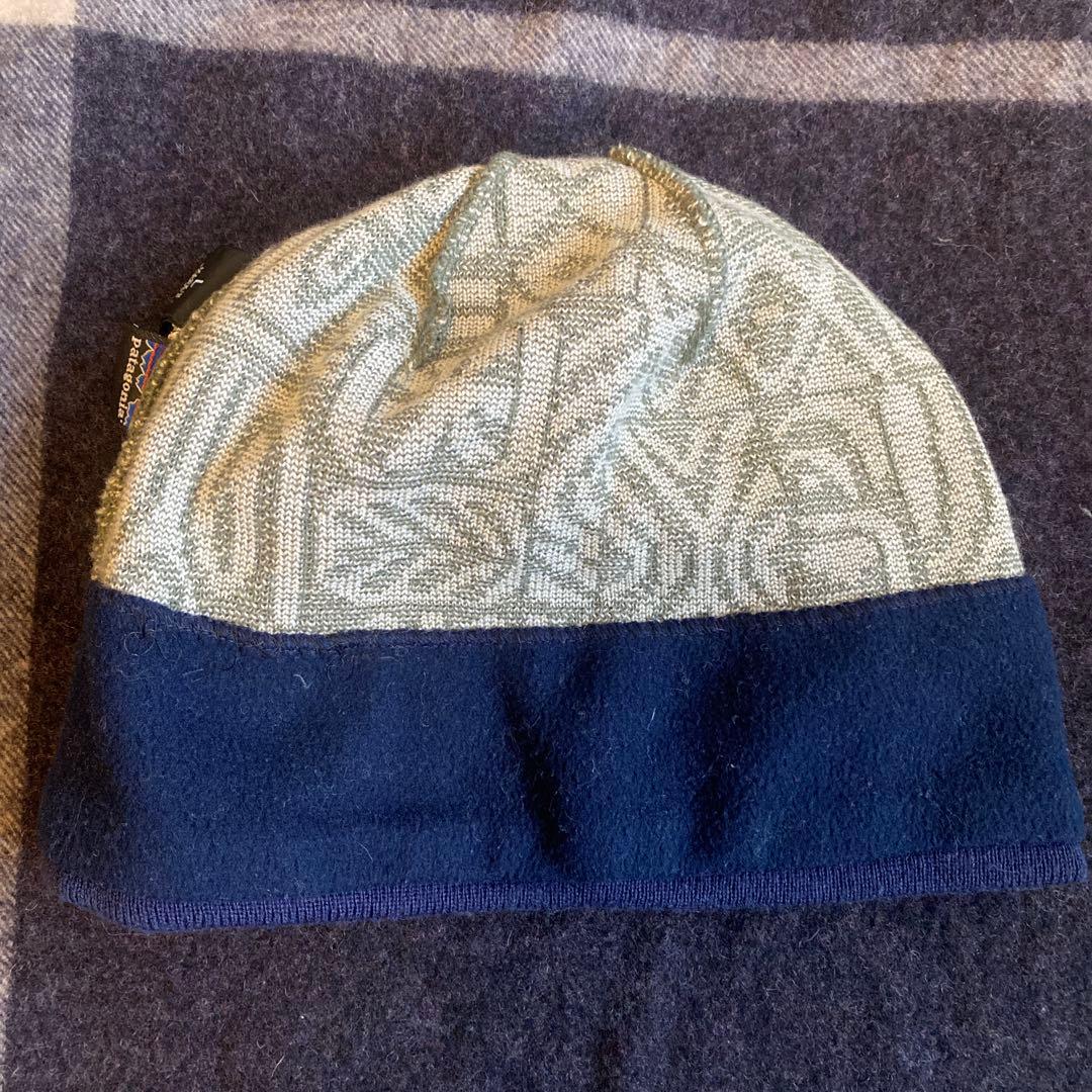 Patagonia 90s グリーン 総柄 メンズ W771S ニット帽 L