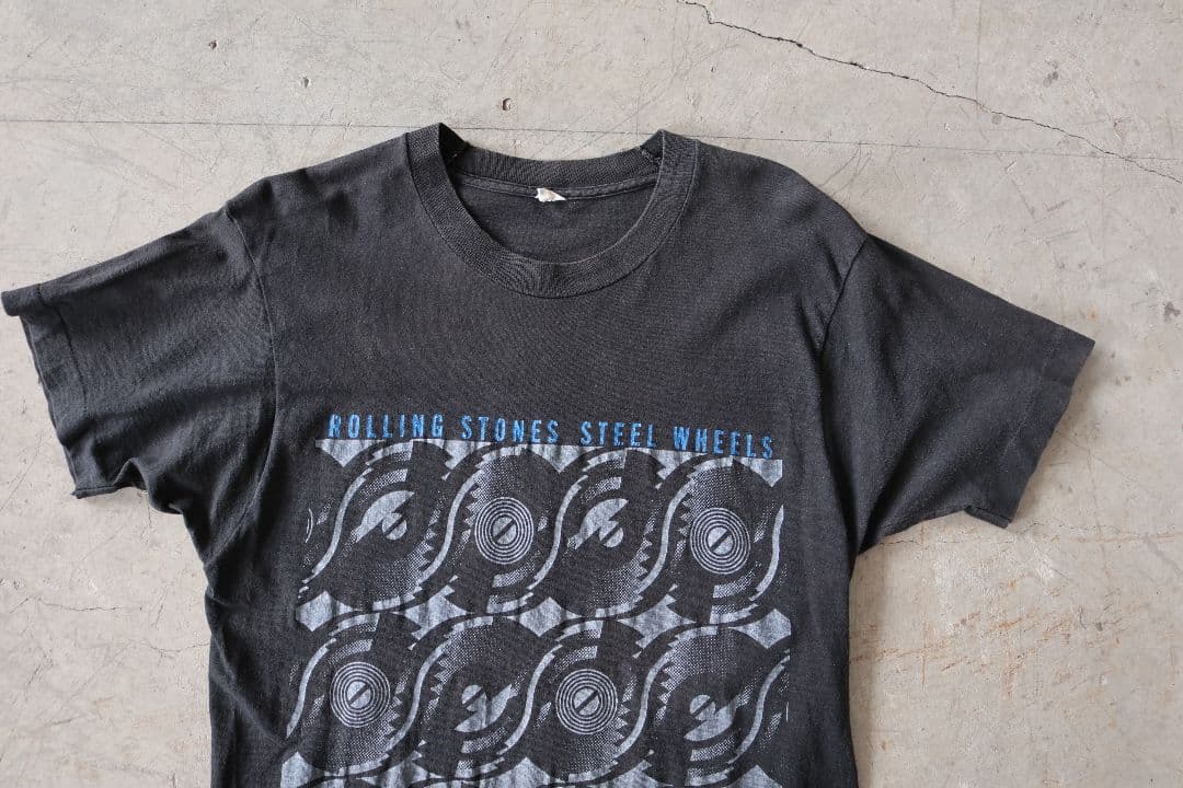 80'S ROLLING STONES \"STEEL WHEELS\" バンドT黒