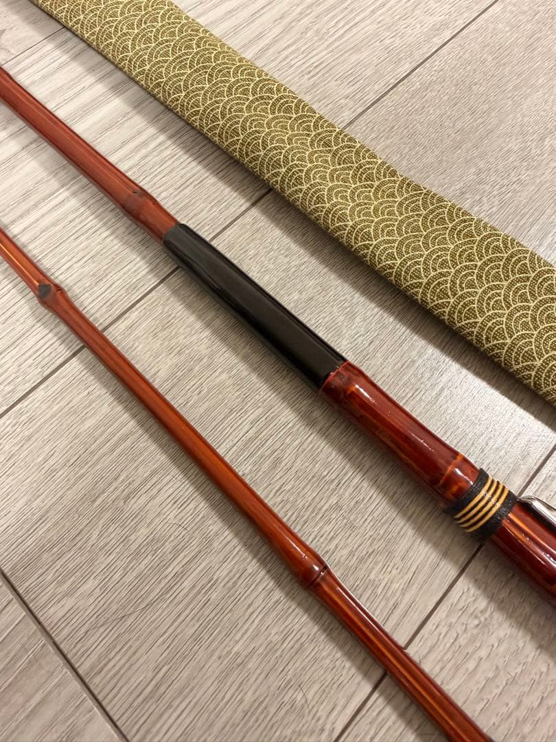 和竿ヘチ竿　黒鯛　布袋竹根っこ付き