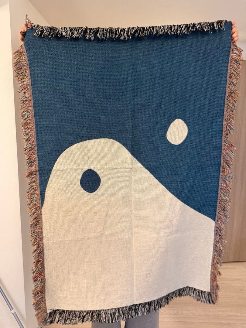 Clr Yin Yang Woven Throw Blanket ブランケット