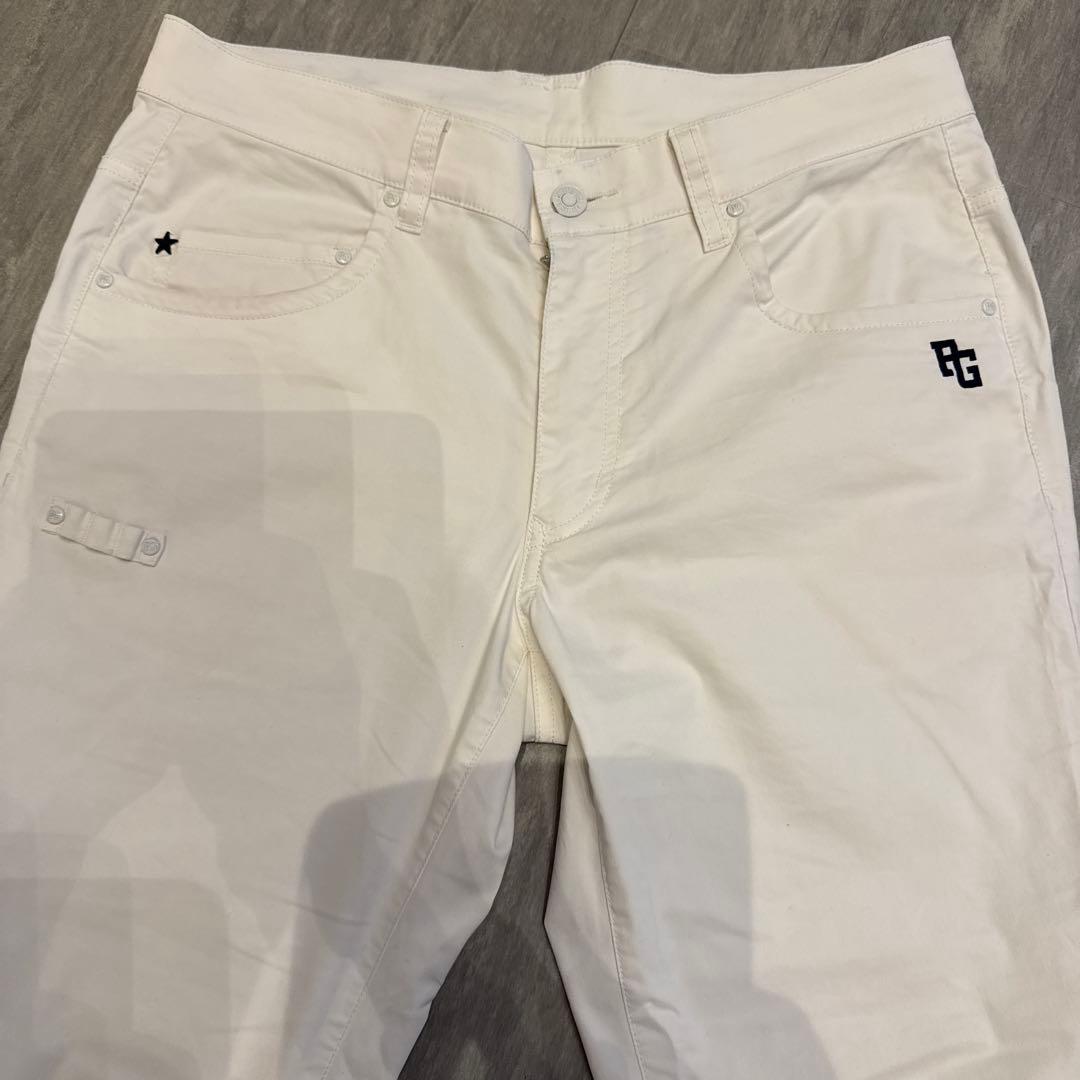 ✨パーリーゲイツ　ジョガーパンツ　白　 M〜L相当　コットン素材　ストレッチ4