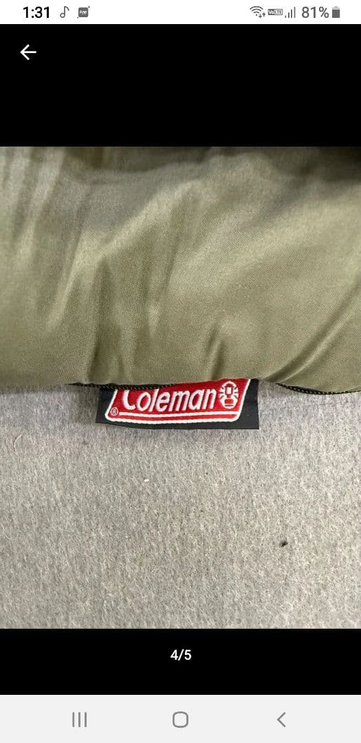 コールマンColemanコンフォートゴールドウェザースリーピングバッグ/オリーブ