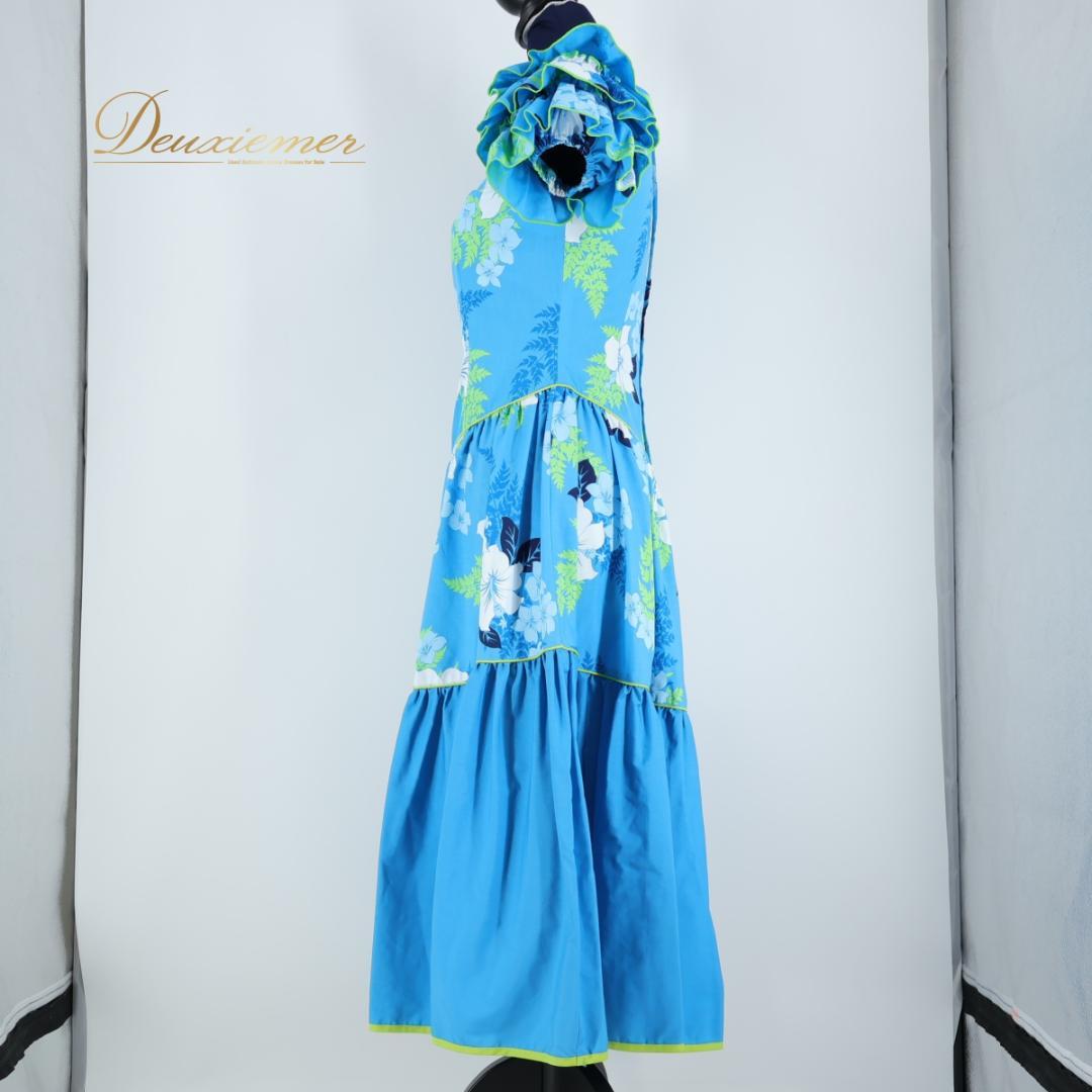 【日本製 フラダンス衣装】スカイブルー ALOHA STANDARDS ドレス
