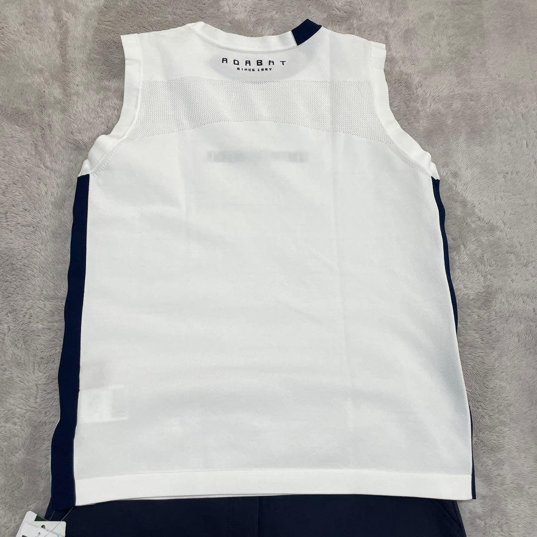 adabat ゴルフウェアセット　ロゴ入り長袖モックネックシャツ　パンツ　ベスト