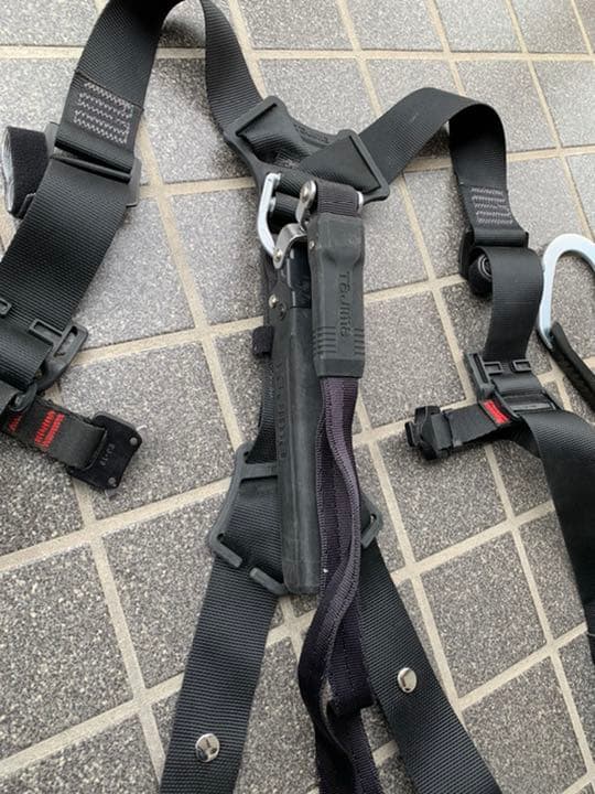 タジマtajima フルハーネス安全帯セット スチール製GSモデル Mサイズ黒