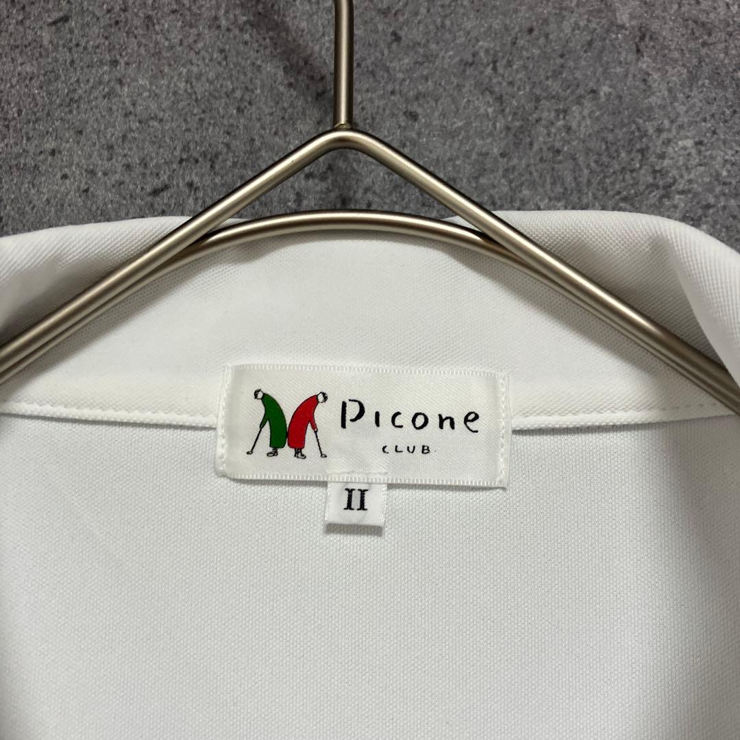 PICONE CLUB ゴルフ　速乾　切り替え　ストライプ　ポロシャツ　M