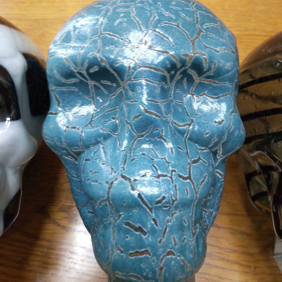 ハロウィン ドクロ 置物 ガラス製 3個セット 希少品 国内発送 入手困難