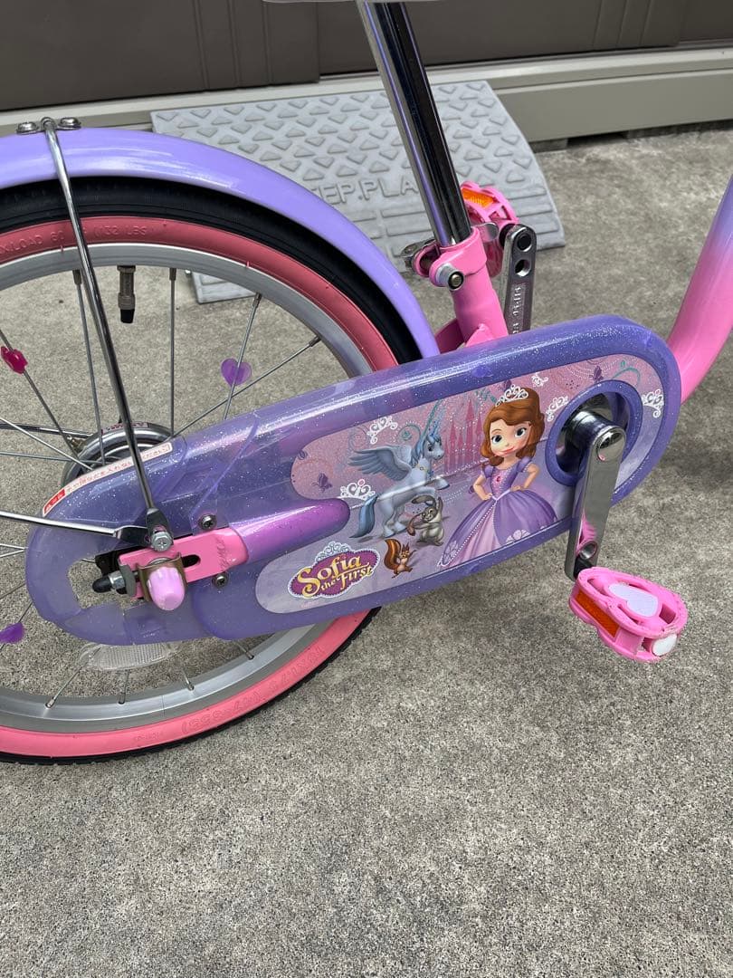 子供用自転車 18インチ　紫色 プリンセスソフィア　(ソフィアヘルメットセット)