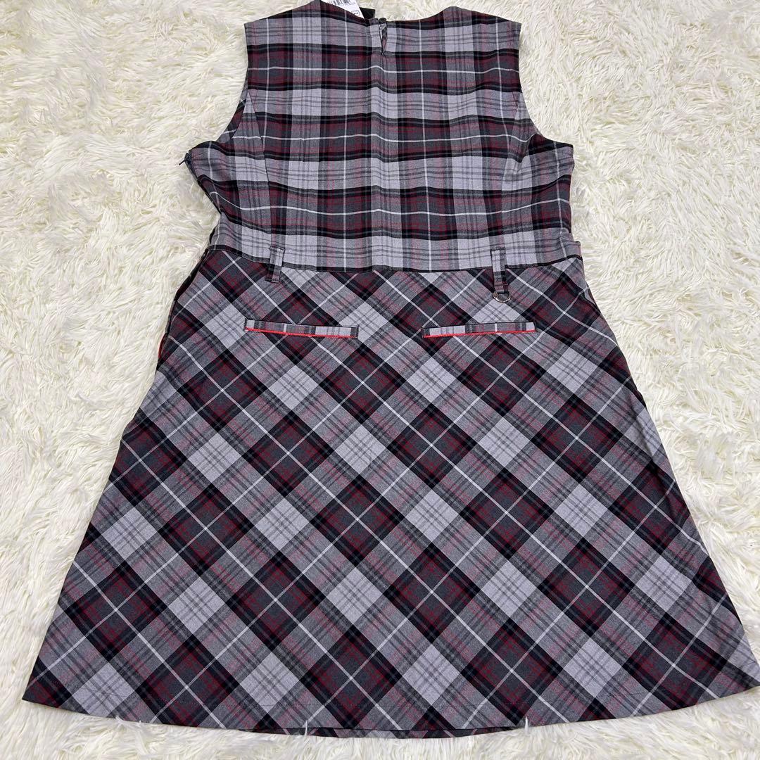【新品】洗える♡ マンシングウェア タータンチェックノースリーブワンピース LL