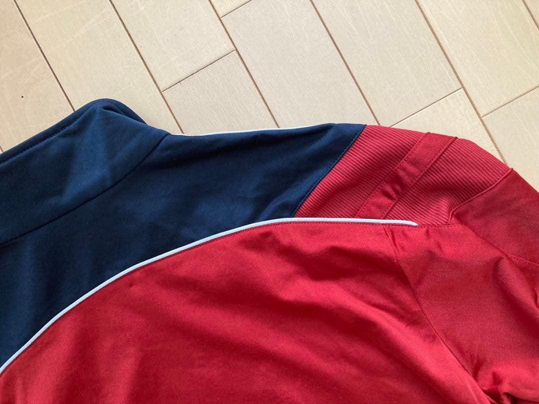 アディダス adidas ジャージ トラックジャケット 赤 紺 ネイビー 古着