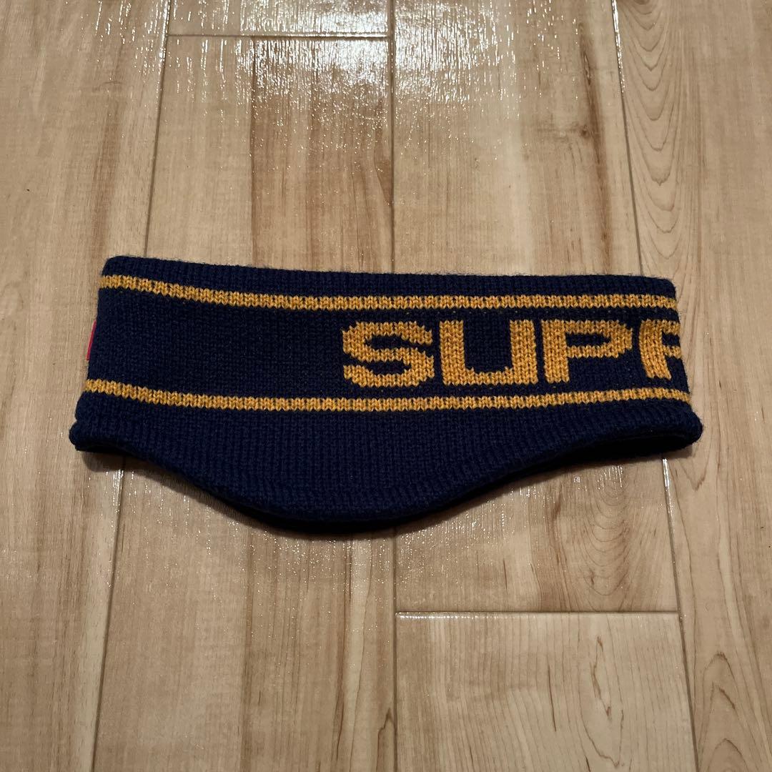 極美品 Supreme Headband ヘッドバンド ヘアバンド ネイビー