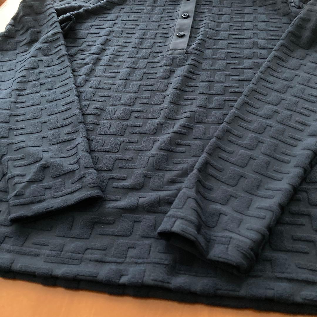 【新品】J.LINDEBERG レディースゴルフ長袖ポロシャツ ネイビー L