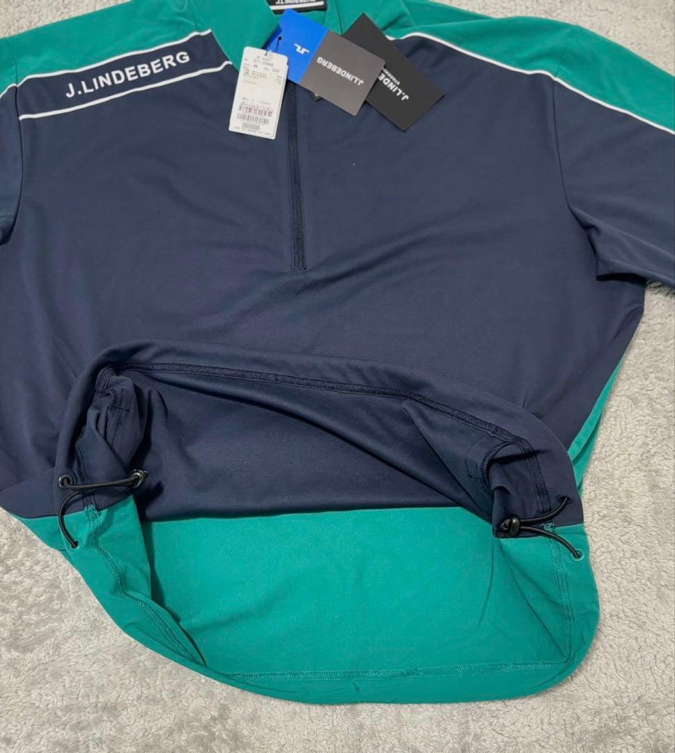 新品 J.LINDEBERG 半袖シャツ モックネック ハーフジップアップ L