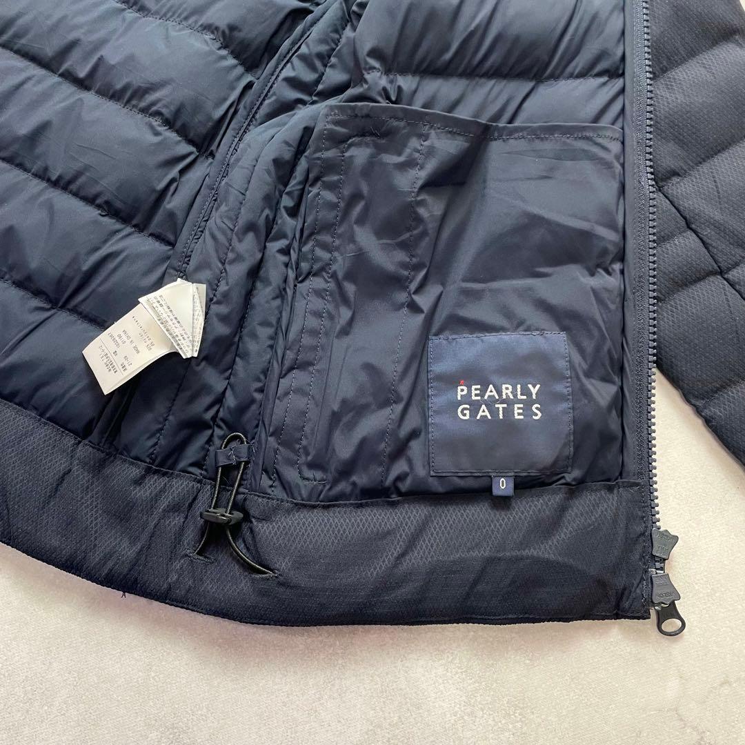 美品 パーリーゲイツ キルティング 中綿ダウンジャケット フーディ 濃紺 S